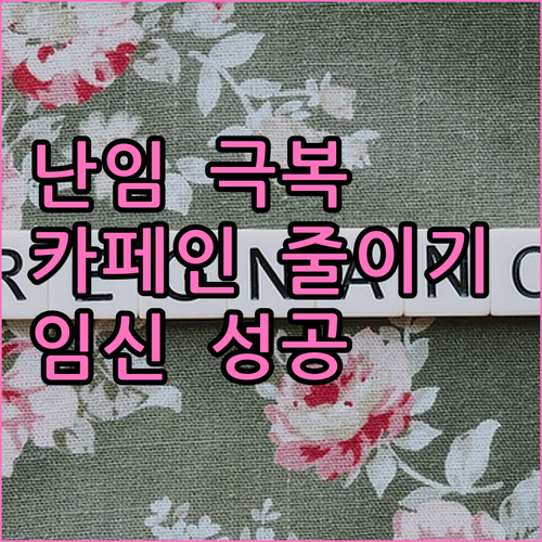 난임 극복 가이드 임신 성공을 위한 카페인 섭취 전략