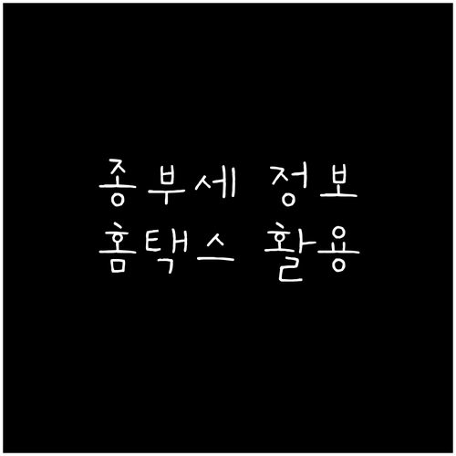 종합부동산세, 정확한 정보 확인 및 홈택스 활용법