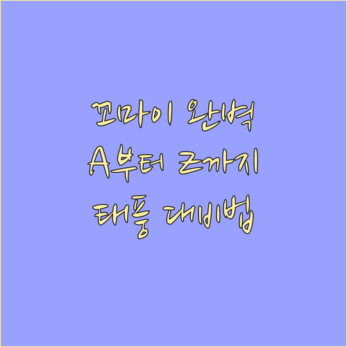 태풍 꼬마이 A to Z: 시작점, 성장, 이동 경로, 대비법 완벽 가이드