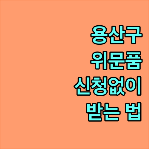 2025 용산구 명절 위문품 지원, 신청 없이 받는 방법은?