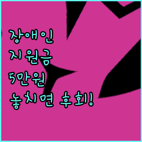 2025 중증장애인 출퇴근 지원금: 최대 5만원, 신청 방법