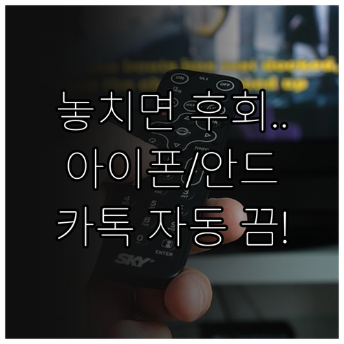 아이폰 안드로이드 카톡 자동 업데이트 완벽하게 끄는 핵심 방법