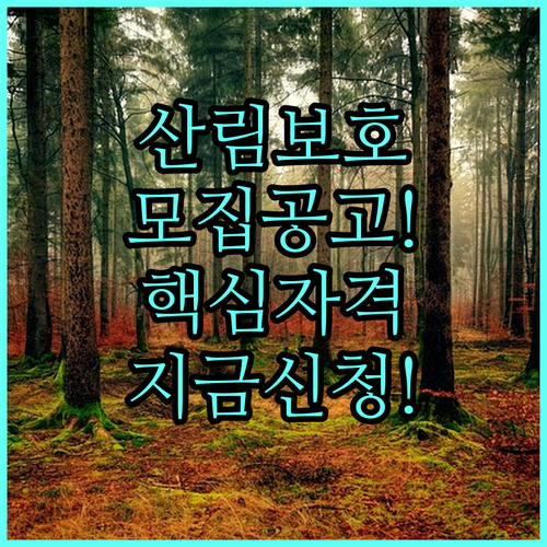 2025 산림보호지원단 모집 정보 | 자격, 하는 일, 신청 방법