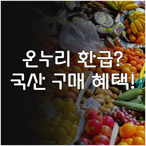 전통시장 온누리 환급, 국산 농축수산물 구매 혜택