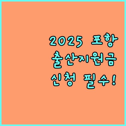 2025 포항 출산장려금, 신청 방법 및 구비 서류 완벽 정리