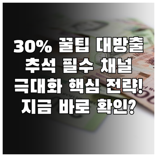 추석맞이 성수품 할인율 30% 극대화 이용 전략 및 채널