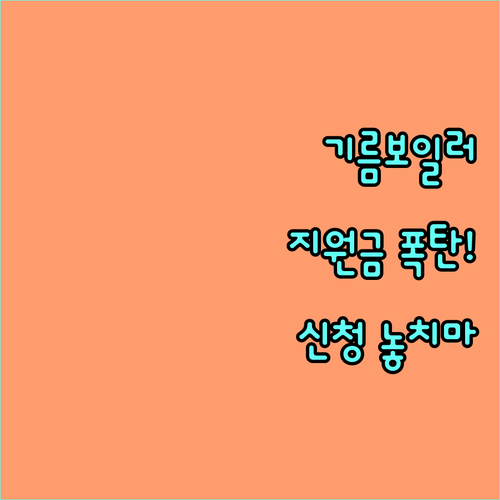 기름보일러 사용 세대 2025 등유바우처 신청 절차와 지원금