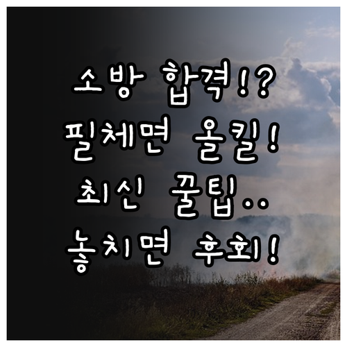 소방공무원 최종 합격을 위한 필기 체력 면접 대비 전략