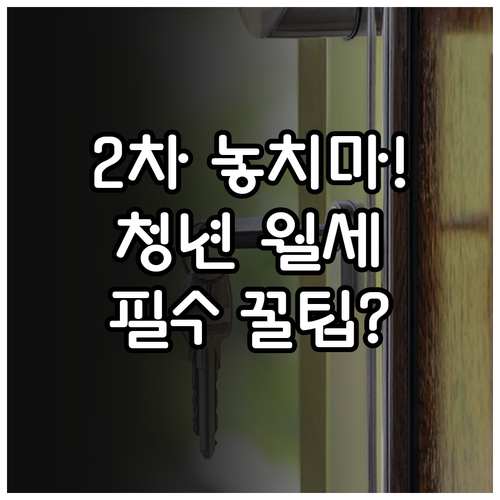 2025년 2월 마감! 청년월세 2차 지원금 필수 확인 사항
