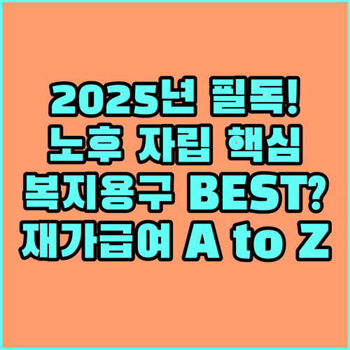 노후 자립 생활 지원 2025년 복지용구 기타재가급여 모든 것
