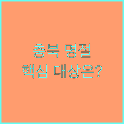 충청북도 시군 주관 2025 명절 위문물품 지원 대상과 수요조사 총정리