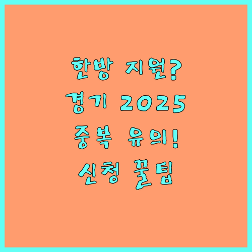 2025 경기도 한방 난임 지원 사업 중복 혜택 불가 유의사항과 신청 방법