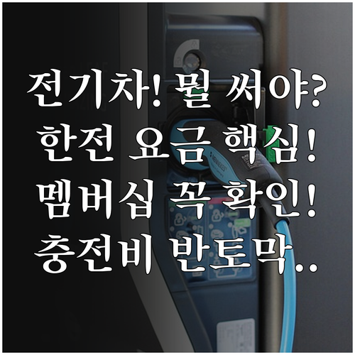 전기차 충전 생활의 필수 지식, 한전 요금제와 멤버십 활용