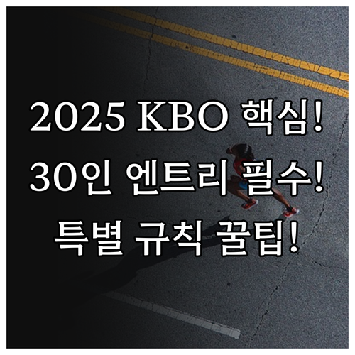 2025 KBO 결정전 경기 방식, 30인 엔트리, 특별 규칙 종합 분석