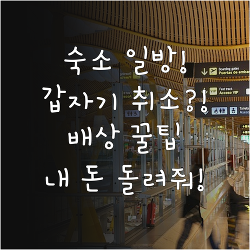 숙박업소 일방 취소 시 소비자가 받을 수 있는 정당한 배상 기준