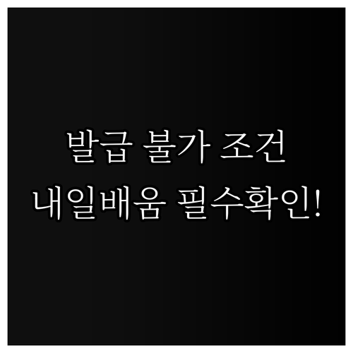 국민내일배움카드 발급 제외 대상 상세 기준과 조건