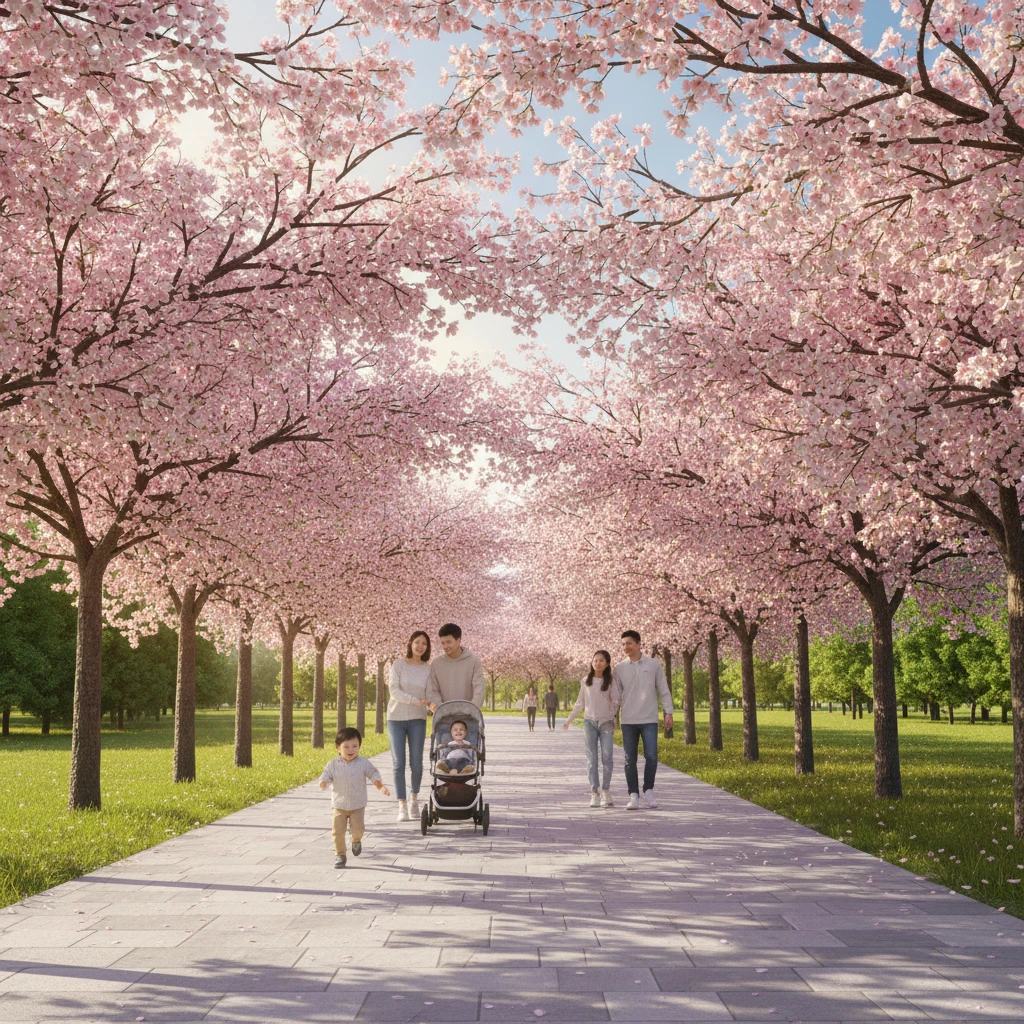 광명 안양천 벚꽃길 전경